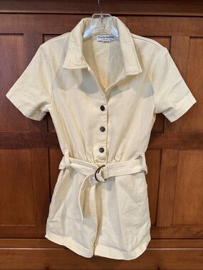 Charlie Holiday Short Sleeve Belted Romper